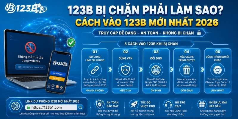 123B bị chặn phải làm sao? Hướng dẫn khắc phục nhanh nhất 2026 2 123B bị chặn phải làm sao? Cách vào 123B mới nhất 2026