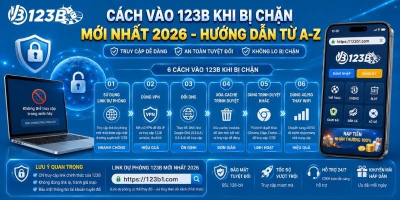 Cách vào 123B khi bị chặn hiệu quả 100% năm 2026 2 Cách vào 123B khi bị chặn mới nhất 2026 - Hướng dẫn từ A-Z